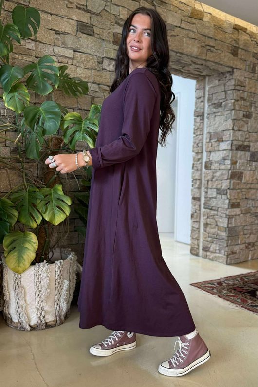  Oscar Midaxi Swing Dress Aubergine - 